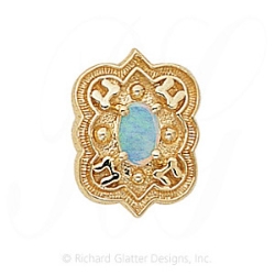GS265 OP - 14 Karat Gold Opal Slide 